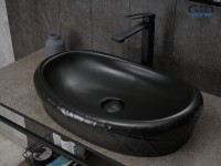 Раковина Gid Bm777 53357 накладная черная матовая 60x39x13.5