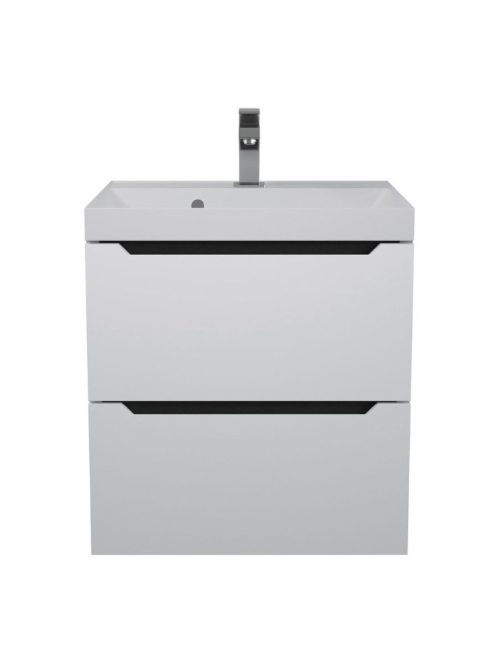 Тумба под раковину для ванной подвесная Uperwood Tanos NEW 50х45х50 см, белая/графит