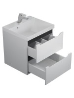 Тумба под раковину для ванной подвесная Uperwood Tanos NEW 50х45х50 см, белая/графит