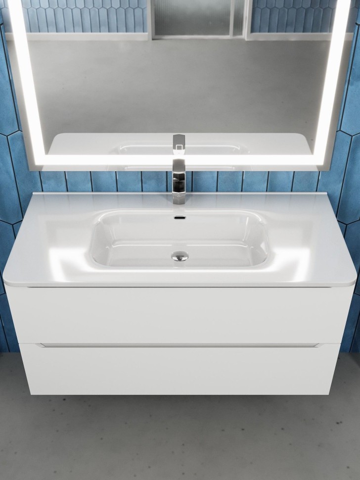 Раковина для ванной 100 см, Uperwood Monica, белая глянцевая