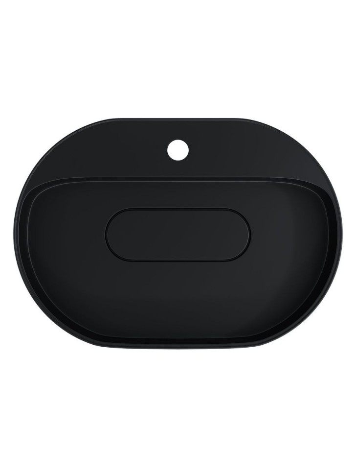 Раковина для ванной накладная 55 см, Uperwood Tanos Quartz, овальная, черная, уголь