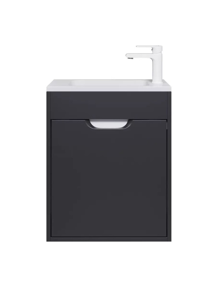 Тумба под раковину для ванной подвесная Uperwood Modul 50х21х60 см, чернаяатовая