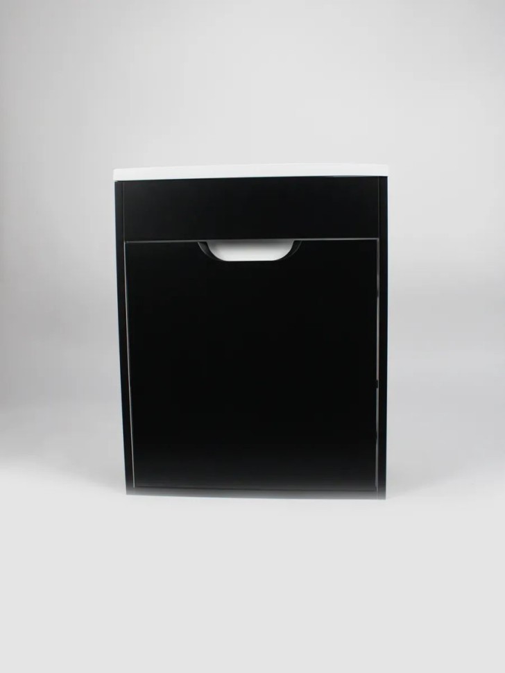 Тумба под раковину для ванной подвесная Uperwood Modul 50х21х60 см, чернаяатовая