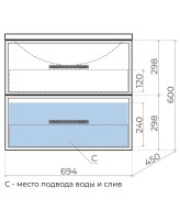 Тумба под раковину Uperwood Foster 70 см, черная