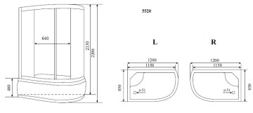 Timo Standart Т-5520 R душевая кабина 120*85*220