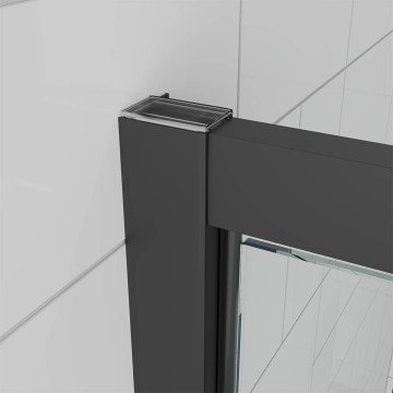 Душевой угол Veconi Ottimo P30SP B, 900х900х1900 черный матовый, стекло матовое