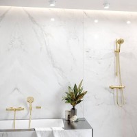 Смеситель Hansgrohe Ecostat для душа, настенный, термостатический, цвет: шлифованная бронза 13116140