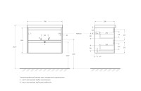 База под раковину подвесная BelBagno KRAFT 39-700/390-2C-SO-BO Bianco Opaco
