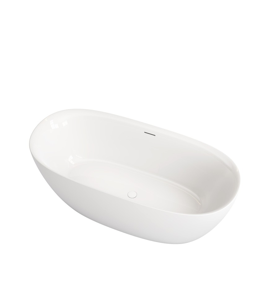 Ванна акриловая Vincea VBT-708-1600, 1600*800*585, цвет белый, щелевой перелив, слив белый