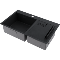 Кухонная мойка Omoikiri Akisame 86-2 Side-GB нерж. сталь/графит