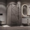 Душевая перегородка Niagara Nova NG-680-10BLACK (100х195) черный матовый,стекло прозрачное с рисунком,1 место