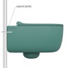 Унитаз BERGES подвесной EGO XL матовый темно-зеленый Rimless 54 см, сиденье дюропласт EGO XL Slim SO матовый темно-зеленый, микролифт, быстросъём