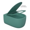 Унитаз BERGES подвесной EGO XL матовый темно-зеленый Rimless 54 см, сиденье дюропласт EGO XL Slim SO матовый темно-зеленый, микролифт, быстросъём