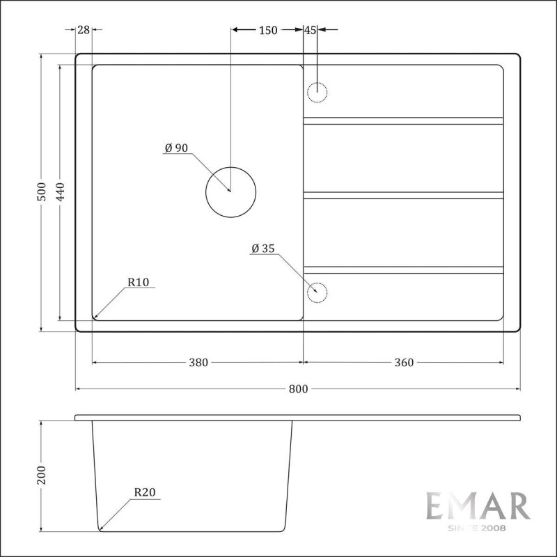Мойка EMAR EMQ-1800.Q EMQ-1800.Q Алмаз