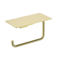 AQM7307BG Tivoli Держатель туалетной бумаги с полкой, золото шлифованное