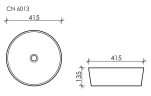 Умывальник чаша накладная круглая Element 415x415x135мм