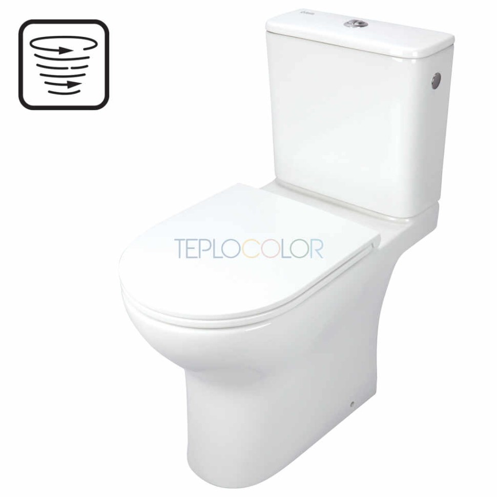 Унитаз, kомпактный, безободковый