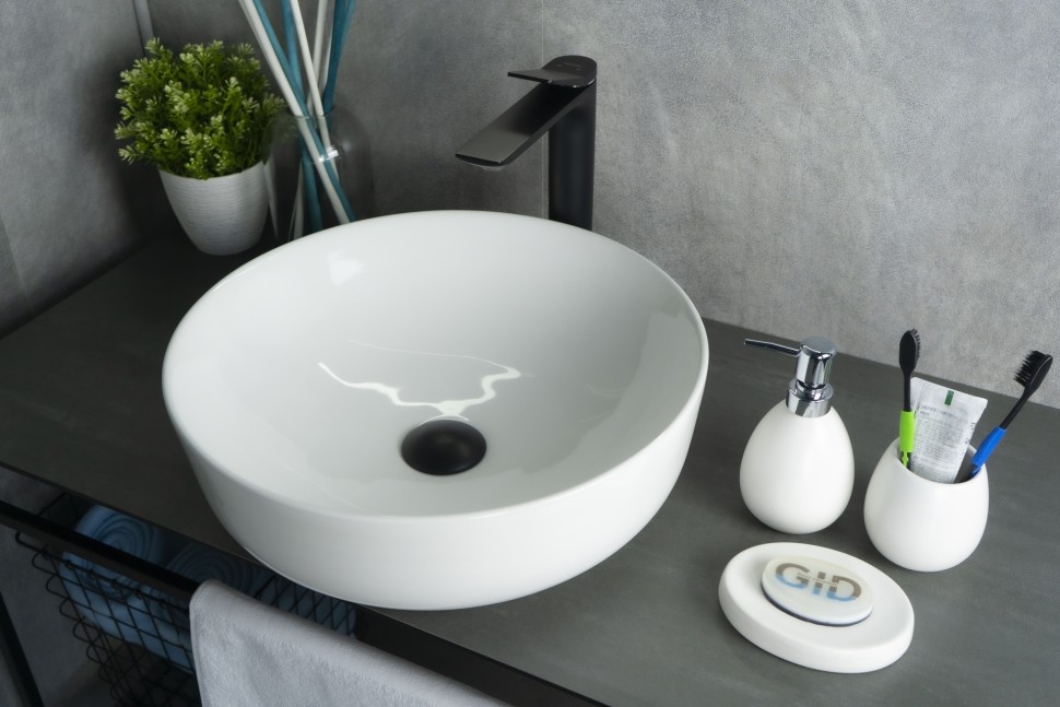 Раковина Gid D1315 51182 накладная белая 41.5x41.5x13.5