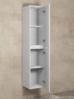 Шкаф-пенал для ванной Uperwood Tanos подвесной, 33х27х150 см, универсальный, белый матовый