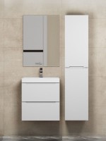 Шкаф-пенал для ванной Uperwood Tanos подвесной, 33х27х150 см, универсальный, белый матовый