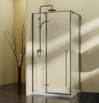 Душевой уголок Слим-Н (Slim-N) VSR-5SN1010CLGM, 1000*1000, вороненая сталь, стекло прозрачное