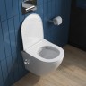 Унитаз подвесной с сиденьем, функцией биде и смесителем BelBagno UNO BB3105CHR-BS/SC