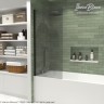 Шторка для ванны IBERICA BLANCA Mod.802 Wide Open поворотная тонированное стекло/черный 70х150см (IB802.TB.150.70)
