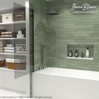 Шторка для ванны IBERICA BLANCA Mod.802 Wide Open поворотная тонированное стекло/черный 70х150см (IB802.TB.150.70)