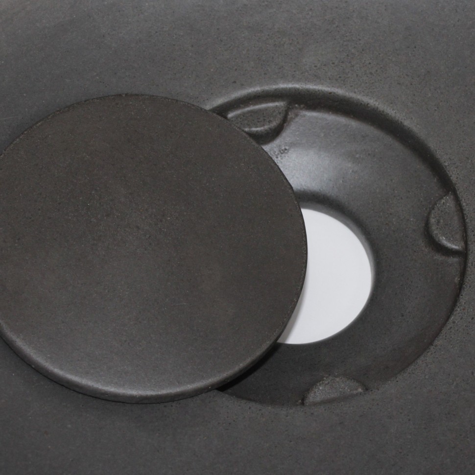 Раковина накладная бетонная Uperwood Belfast 30х30х13,5 см, круглая, графит