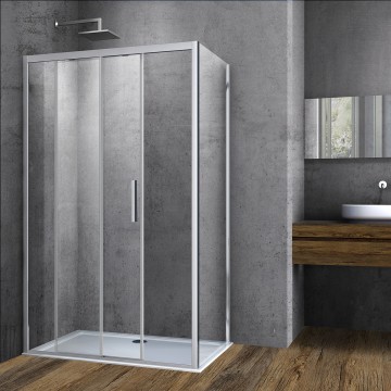 Душевой уголок Софт (Soft) VSR-3SO8011CL, 1100*800, хром, стекло прозрачное