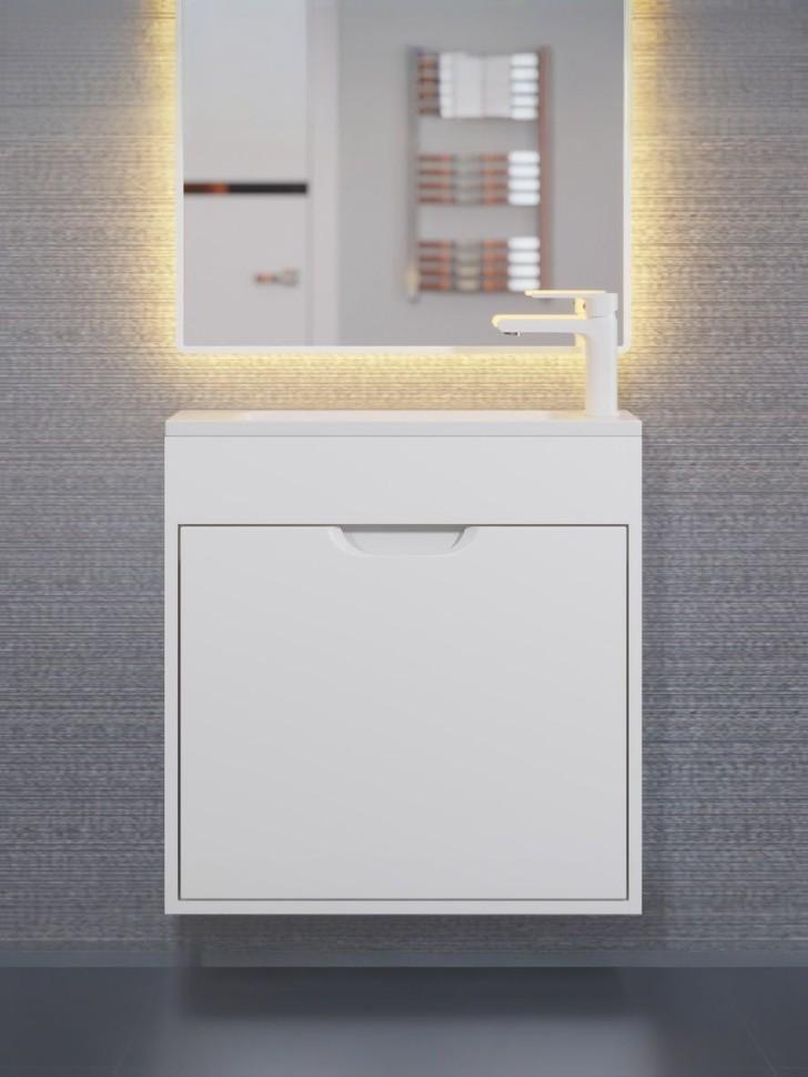 Тумба под раковину для ванной подвесная Uperwood Modul 60х21х60 см, белаяатовая