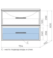 Тумба под раковину Uperwood Foster 80 см, черная