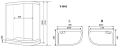 Timo Comfort T-8802R Fabric Glass душевая кабина 120*85*220