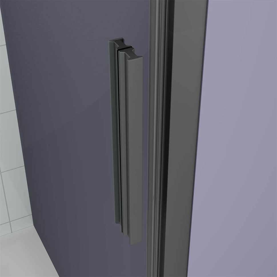 Душевая дверь Veconi Ottimo P30 B, 900x1900, черный матовый, стекло прозрачное