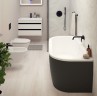 Акриловая ванна CEZARES SLIM WALL-180-80-60-NERO-SET
