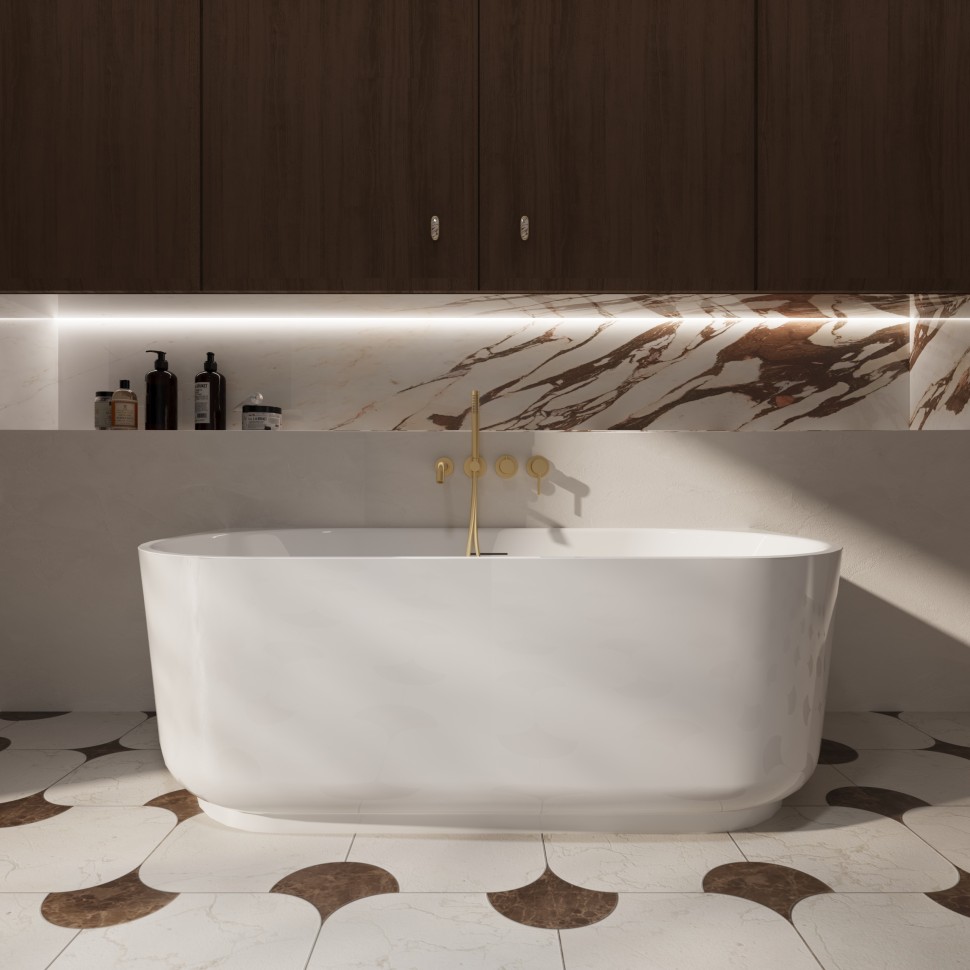 Смеситель для ванны Groove VBTW-4G1BG, встраиваемый, брашированное золото