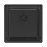 Мойка YUNI 44 UNI, нерж. сталь, YU44-MBN, матовый черный NANO-PVD, 440х440мм, Paulmark