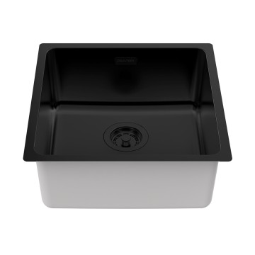 Мойка YUNI 44 UNI, нерж. сталь, YU44-MBN, матовый черный NANO-PVD, 440х440мм, Paulmark