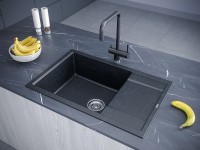 Мойка FLUGEN 60, IT-GRANIT, PM317850-BLM, черный металлик, 780х500 мм, Paulmark