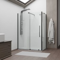 Душевой уголок RGW 100х100х195 см TO-48B TO-18B + Z-18B Прямоуг., Чёрный, Прозрачное, 6 мм Easy Clean (41074810-14)