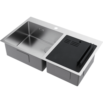 Кухонная мойка Omoikiri Akisame 86-2 Side-IN нерж. сталь/нержавеющая сталь