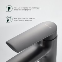 Смеситель Splenka для умывальника S50.10.09 Графит