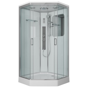 Душевая кабина Niagara Premium NG-6002-01GD (100х100х220) низкий поддон(16 см),стекло прозрачное,4 места