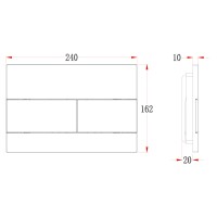 Кнопка смыва Veconi FLUSH V7, FLV7-G, 240х162х10, пластик, золото брашинг