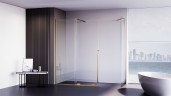 Боковая панель Veconi Premium Trento SP-50G, 900х2000 , брашированное золото, стекло прозрачное