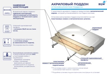 Душевой поддон прямоугольный RGW LUX/TN (800x1000)