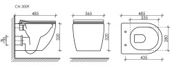 Подвесной унитаз Forma Rimless CN3009