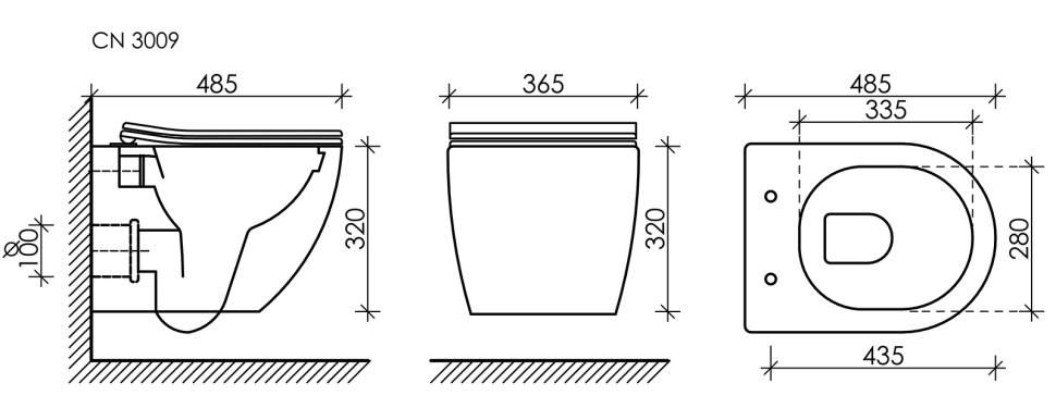 Подвесной унитаз Forma Rimless CN3009