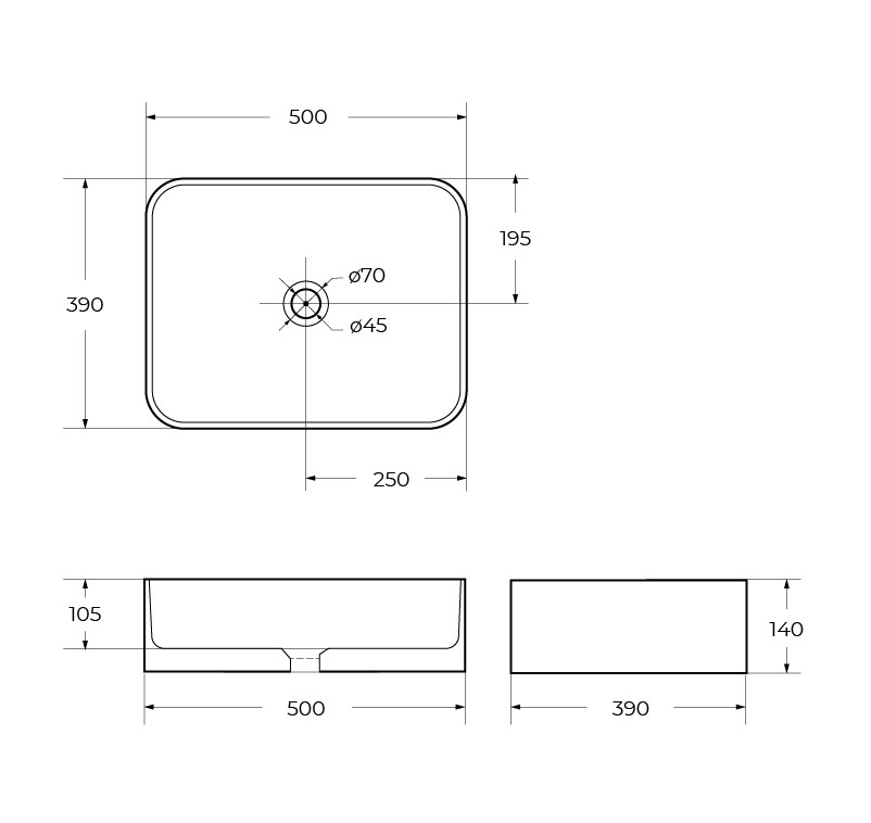 Накладная раковина BelBagno BB1304