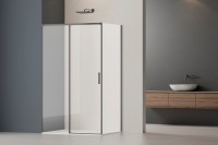 Душевой уголок Софт 2 (Soft 2) VSR-3SO28014CLGM, 1400*800, вороненая сталь, стекло прозрачное